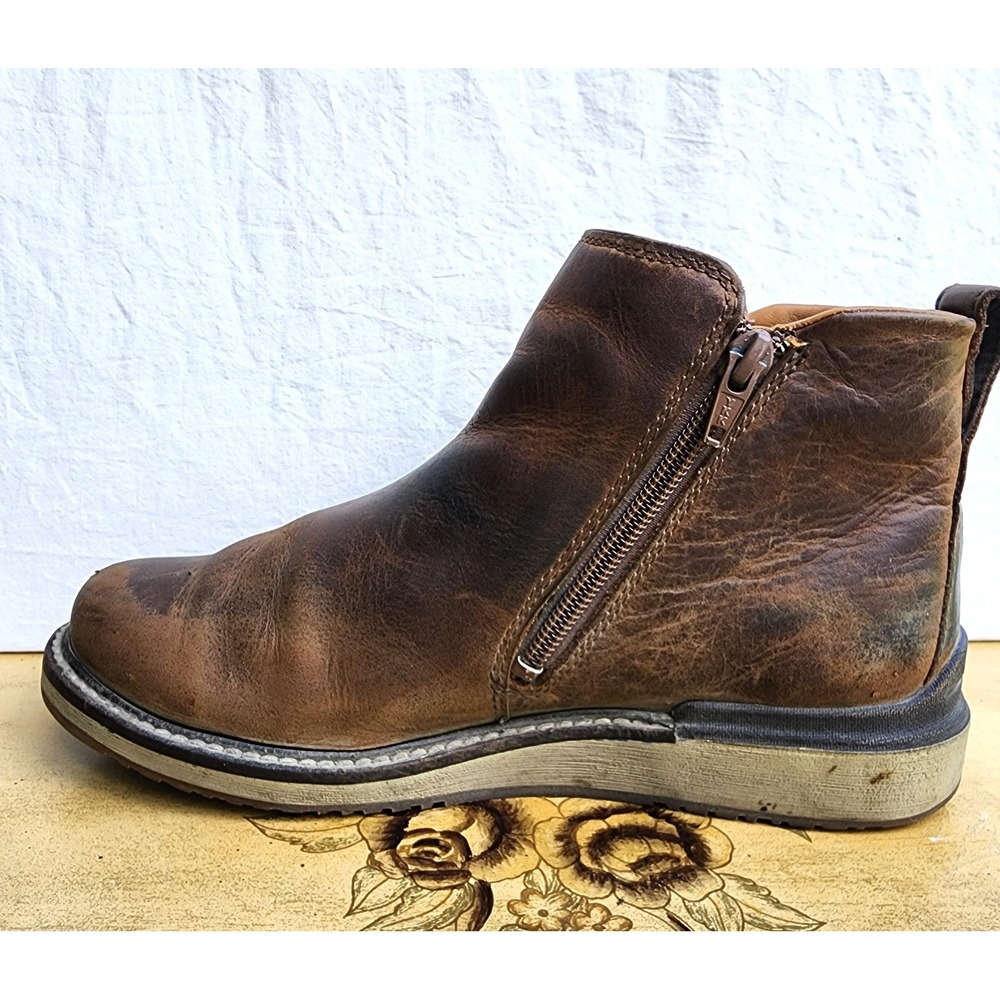 Keen Bailey US 8 Brown Cognac Leather Zip Ankle Boots Casual Minimalist Hiking - Picture 3 of 8